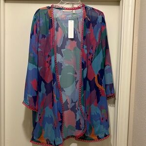 Soft Surroundings Multicolor Sheer Cardigan